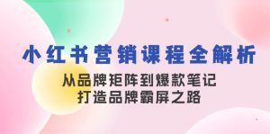 小红书营销课程全解析,从品牌矩阵到爆款笔记,打造品牌霸屏之路-衍希素材