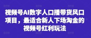 视频号AI数字人口播带货风口项目,最适合新人下场淘金的视频号红利玩法-衍希素材