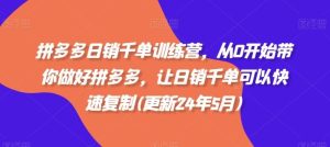 拼多多日销千单训练营,从0开始带你做好拼多多,让日销千单可以快速复制(更新24年8月)-衍希素材
