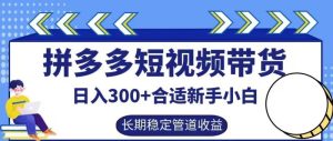拼多多短视频带货日入300+有长期稳定被动收益,合适新手小白【揭秘】-衍希素材